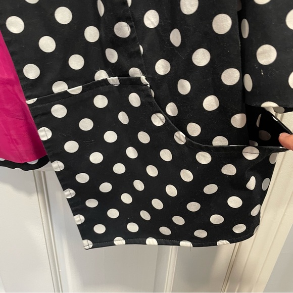 Women’s CJ Banks By Christopher Banks Black Blazer With White Dots, Pockets - Picture 12 of 13